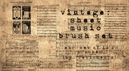 Vintage Sheet Music Brushes