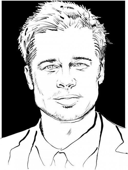 Brad Pitt Vector Portrait