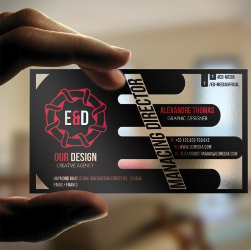 E D media Transparent Business Card
