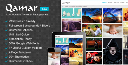 Qamar - AJAX Portfolio WP Theme for Photographers