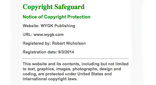 Copyright Safeguard Footer Notice