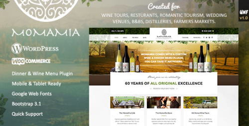 Momamia - Restaurant & Winery WooCommerce WP Theme