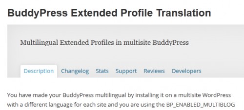 BuddyPress Extended Profile Translation