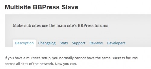 Multisite BBPress Slave